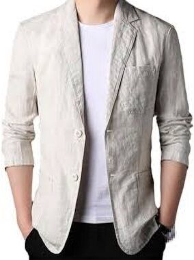 Uk Designer Lagenlook Oatmeal Linen Blazer and Vest